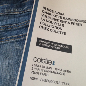 Lancement de la collection Charlotte Gainsbourg x Current Elliott chez Colette le 30 juin 2014 par @arropame sur Instagram